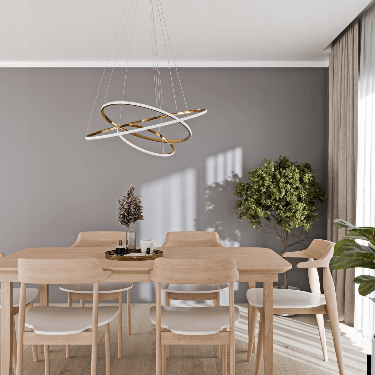 Zlaté kancelářské závěsné LED svítidlo 113 W