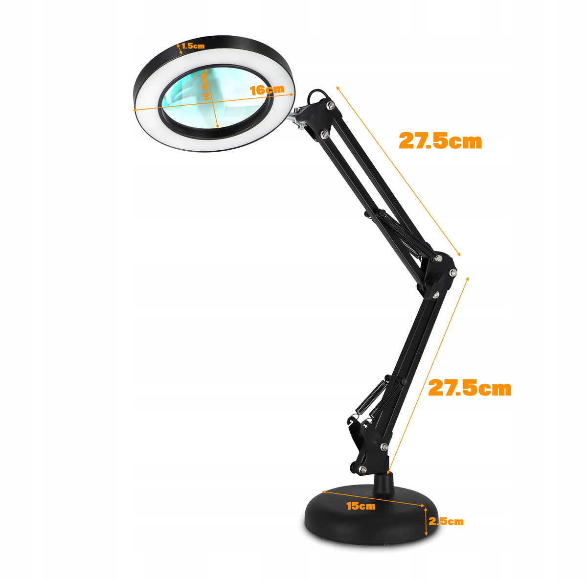LED stolní lampa, stmívatelná, s lupou