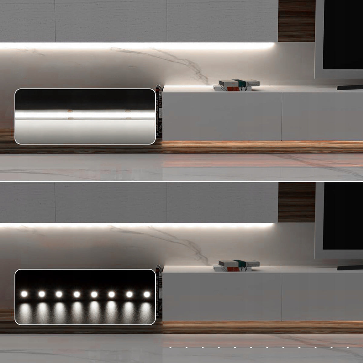 LED pásek 24 V, 65 W, 7150 lm, 5 m – studená bílá