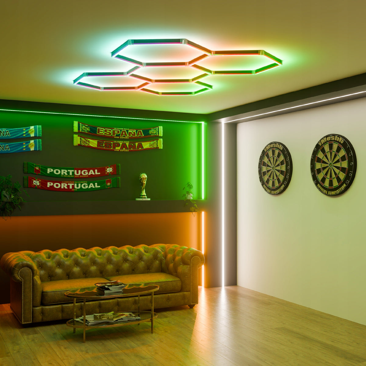 LED HEXAGON osvětlení do garáže 144 W