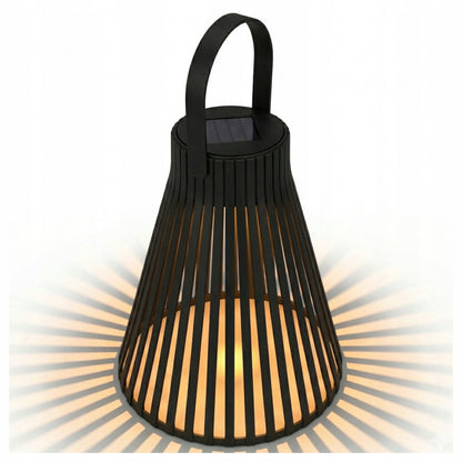 Černý solární LED lampion 3000 K, 33 × 20 cm, IP44