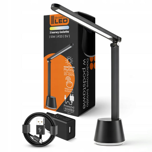 LED stolní lampa 10 W, s dotykovým ovládáním, stmívatelná, nastavitelná