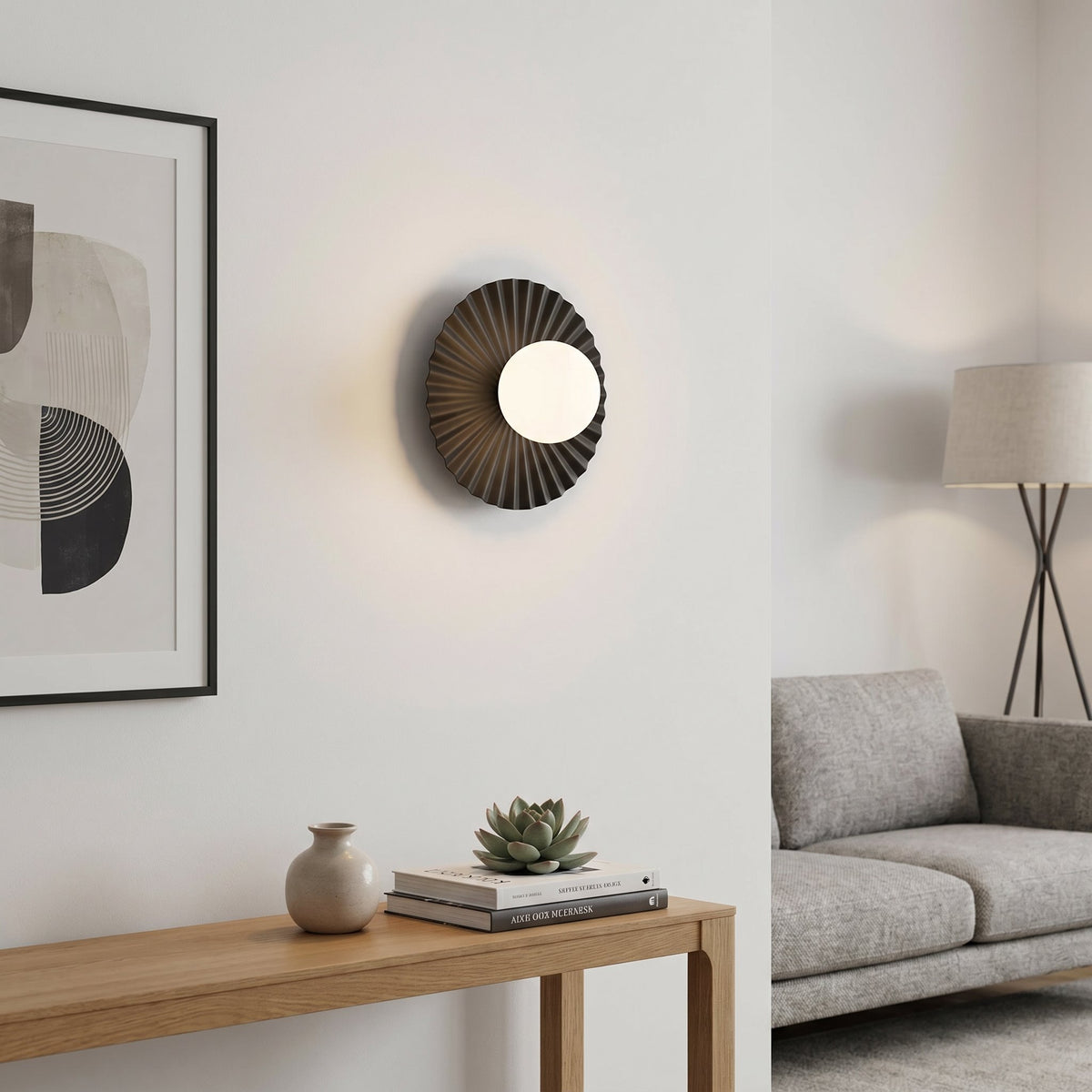 Nástěnné svítidlo UMBRA K1 M – černé, bílé sklo