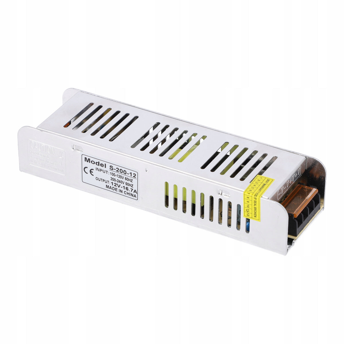 LED napájecí zdroj 12 V, 200 W, IP20, 22,5 × 6,5 × 4 cm