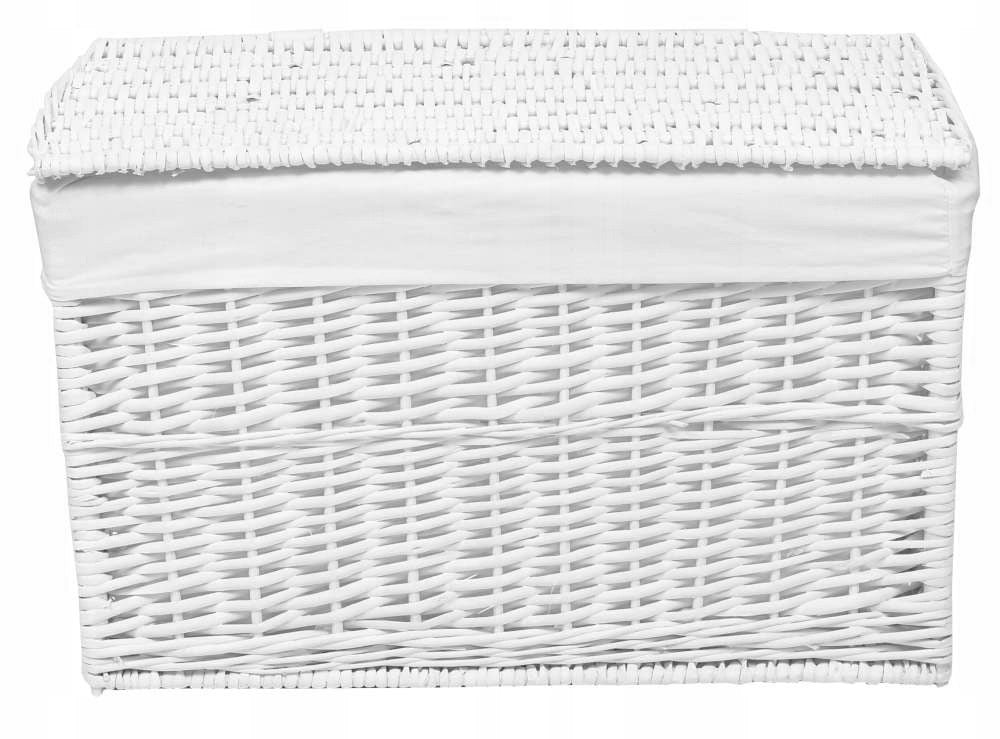 Proutěná truhla 65 l, 56 × 34 × 34 cm – bílá