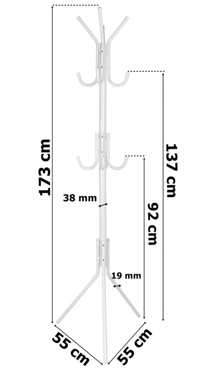 Stojací věšák Pablo, výška 173 cm – bílý