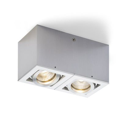 Stropní svítidlo BERIT II, hliník, patice GU10, 2× 50 W