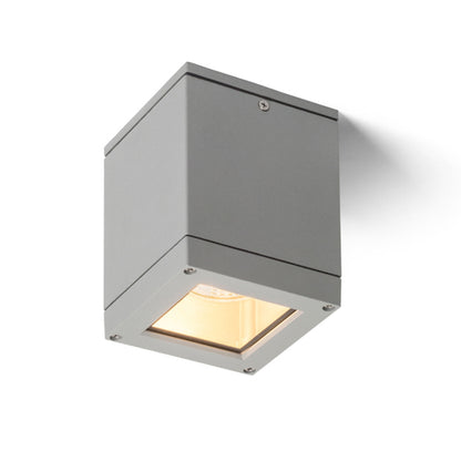 Venkovní stropní svítidlo QUADRA M, stříbrnošedé, patice E27, 8 W, IP54