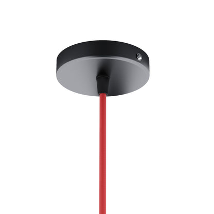 Závěsná sada ELISA, základna černá, kabel červený, objímka chrom, patice E27, 15 W