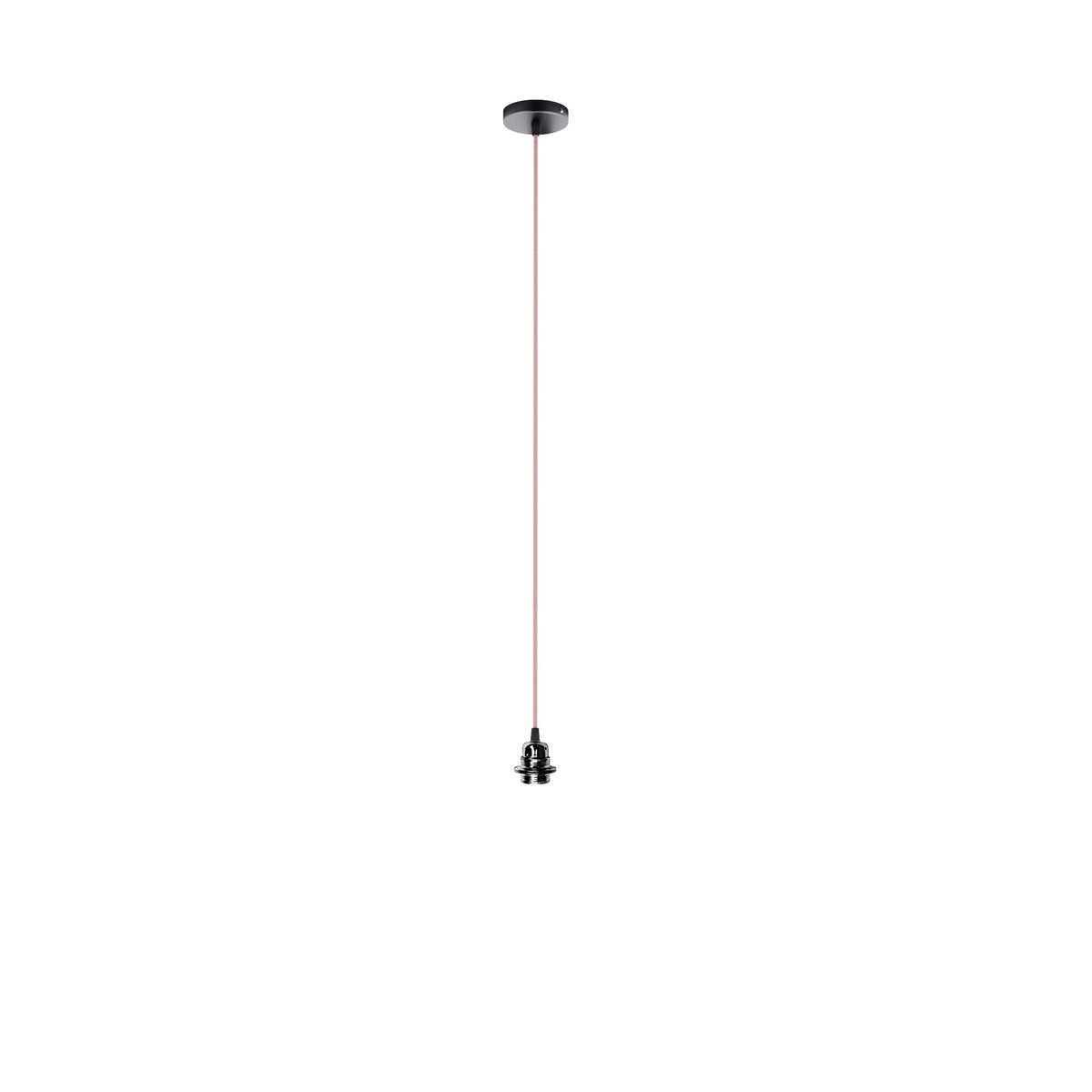 Závěsná sada ELISA, základna černá, kabel červenobílý, objímka černý chrom, patice E27, 15 W