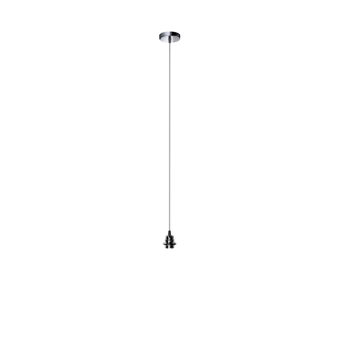 Závěsná sada ELISA, základna černý chrom, kabel černobílý, objímka černý chrom, patice E27, 15 W