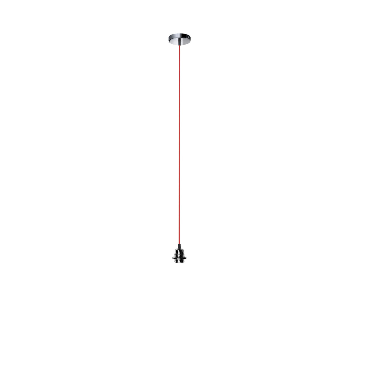 Závěsná sada ELISA, základna černý chrom, kabel červený, objímka černý chrom, patice E27, 15 W