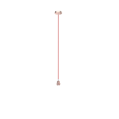 Závěsná sada ELISA, základna měděná, kabel červený, objímka měď, patice E27, 15 W