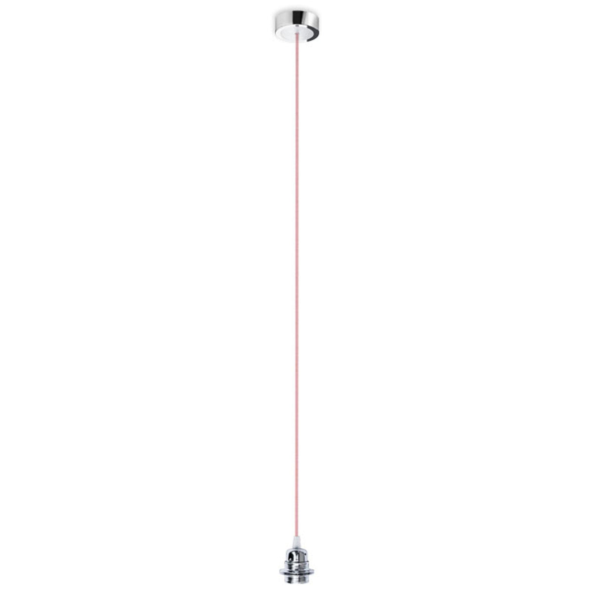 Závěsná sada HEX, základna chromová, kabel červenobílý, objímka chrom, patice E27, 15 W