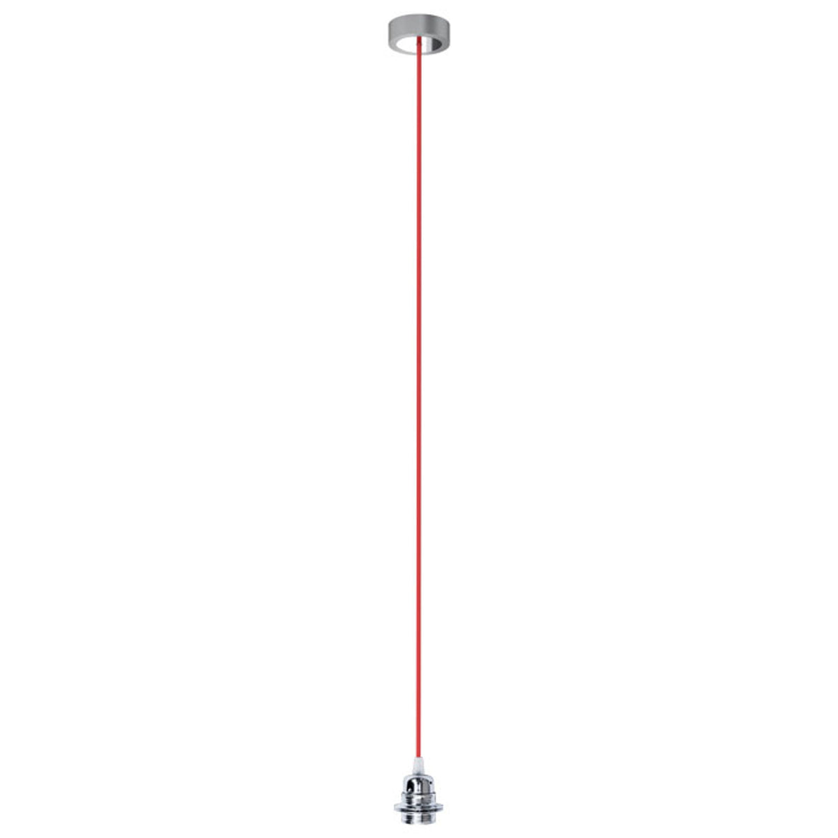 Závěsná sada HEX, kabel červený, objímka chrom, patice E27, 15 W