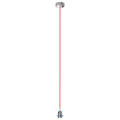 Závěsná sada HEX, kabel červený, objímka chrom, patice E27, 15 W