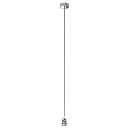 Závěsná sada HEX, kabel šedý, objímka chrom, 2, patice E27, 15 W