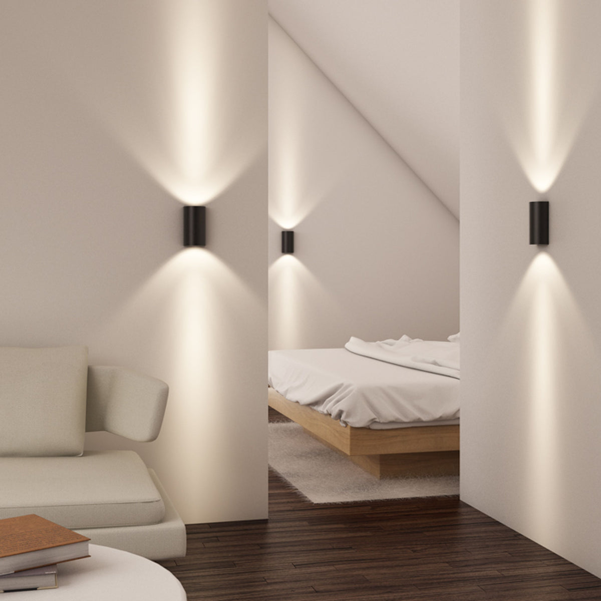 Nástěnné LED svítidlo DAFFY, černé, 6 W, teplá bílá 3000 K