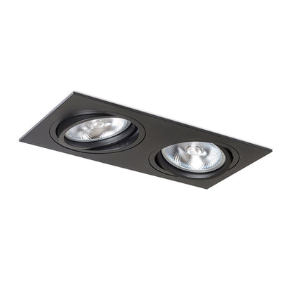 Zápustné svítidlo PASADENA G53 SQ II, černé, patice G53, 2× 15 W