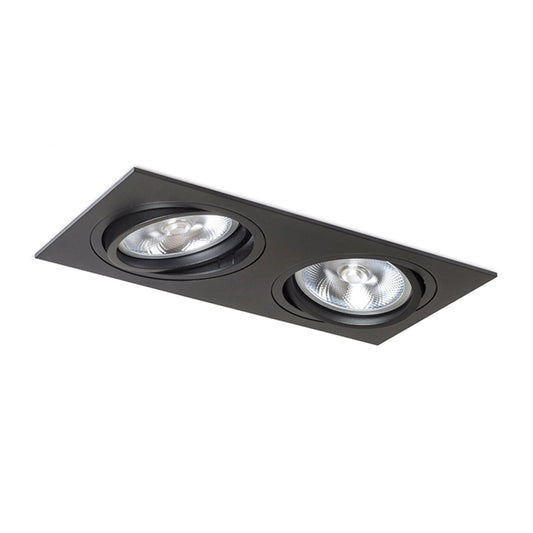 Zápustné svítidlo PASADENA G53 SQ II, černé, patice G53, 2× 15 W