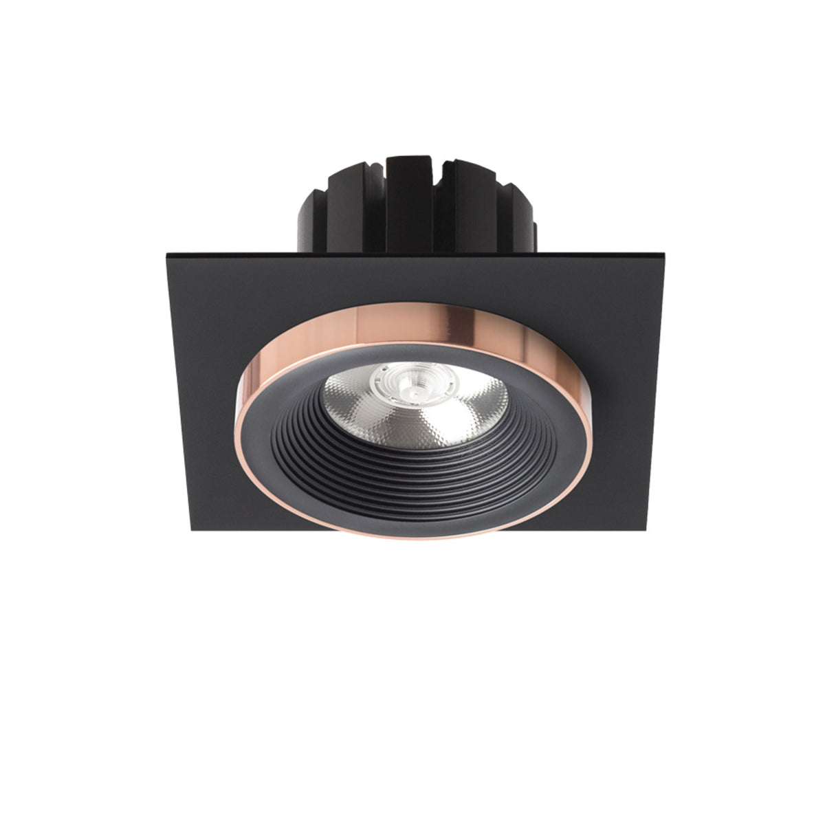 Zápustné LED svítidlo SHARM SQ I, černá/černá měď, 10 W, teplá bílá 3000 K
