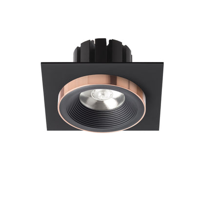 Zápustné LED svítidlo SHARM SQ I, černá/černá měď, 10 W, teplá bílá 3000 K