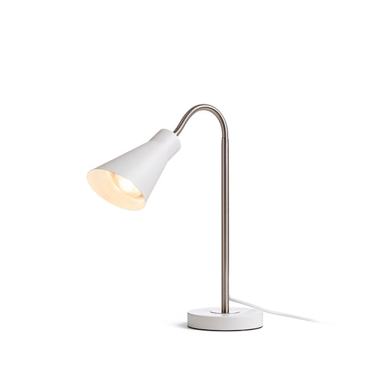 Stolní lampa ANIKA, matná bílá/matný nikl, patice E27, 15 W