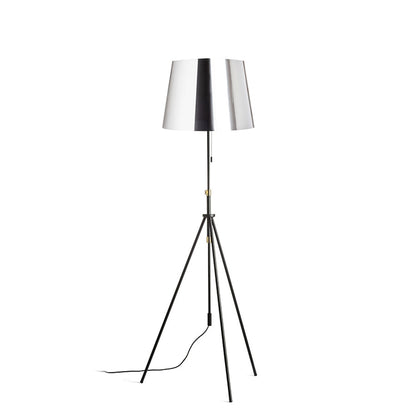 Stojací lampa LUTON/ILUSION, chromovaná fólie/černá/kov, patice E27, 15 W
