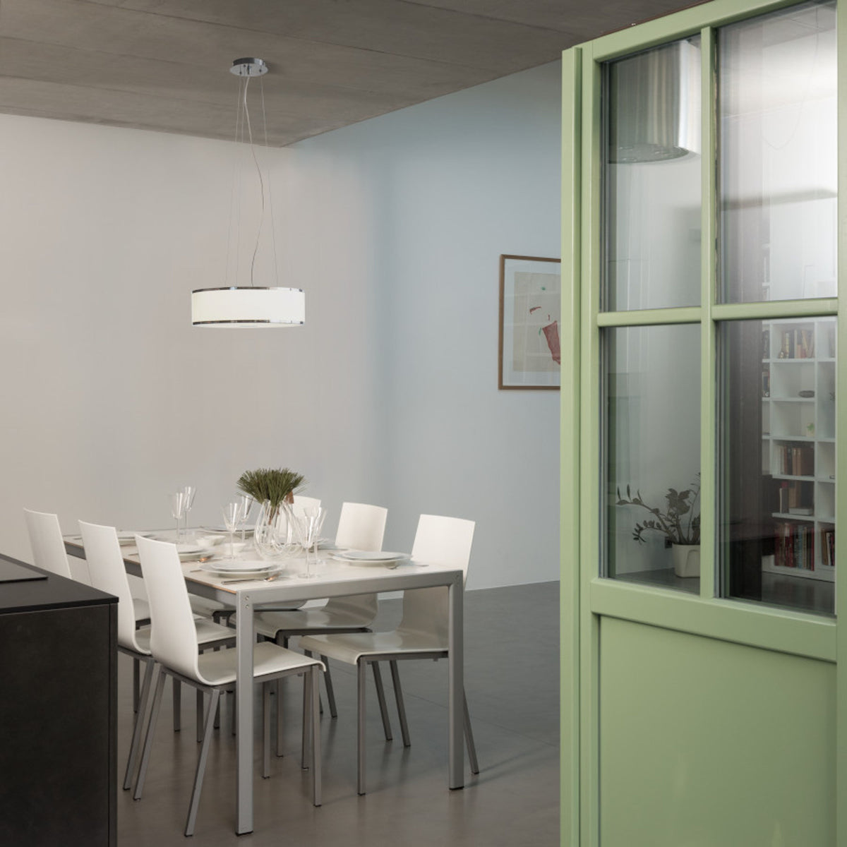 Závěsné LED svítidlo CASSABLANCA LED 40, chrom/sklo, 35 W, teplá bílá 3000 K