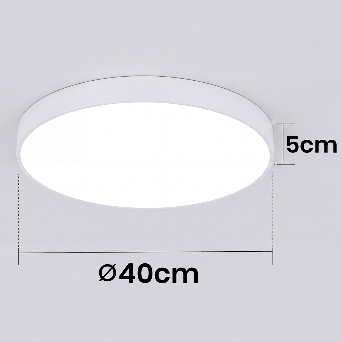 Bílé kulaté stropní LED svítidlo 36 W, 3600 lm, 3000 K, 40 cm – teplá bílá