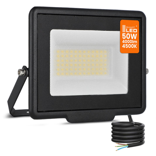 LED reflektor 50 W, 4000 lm, neutrální bílá 4500 K, IP65, 230 V, 15 × 12 cm