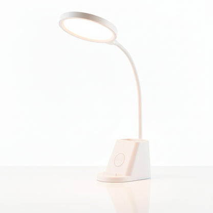 LED stolní lampa, s bezdrátovým nabíjením, s dotykovým ovládáním, nastavitelná, 3 režimy barvy světla, s organizérem