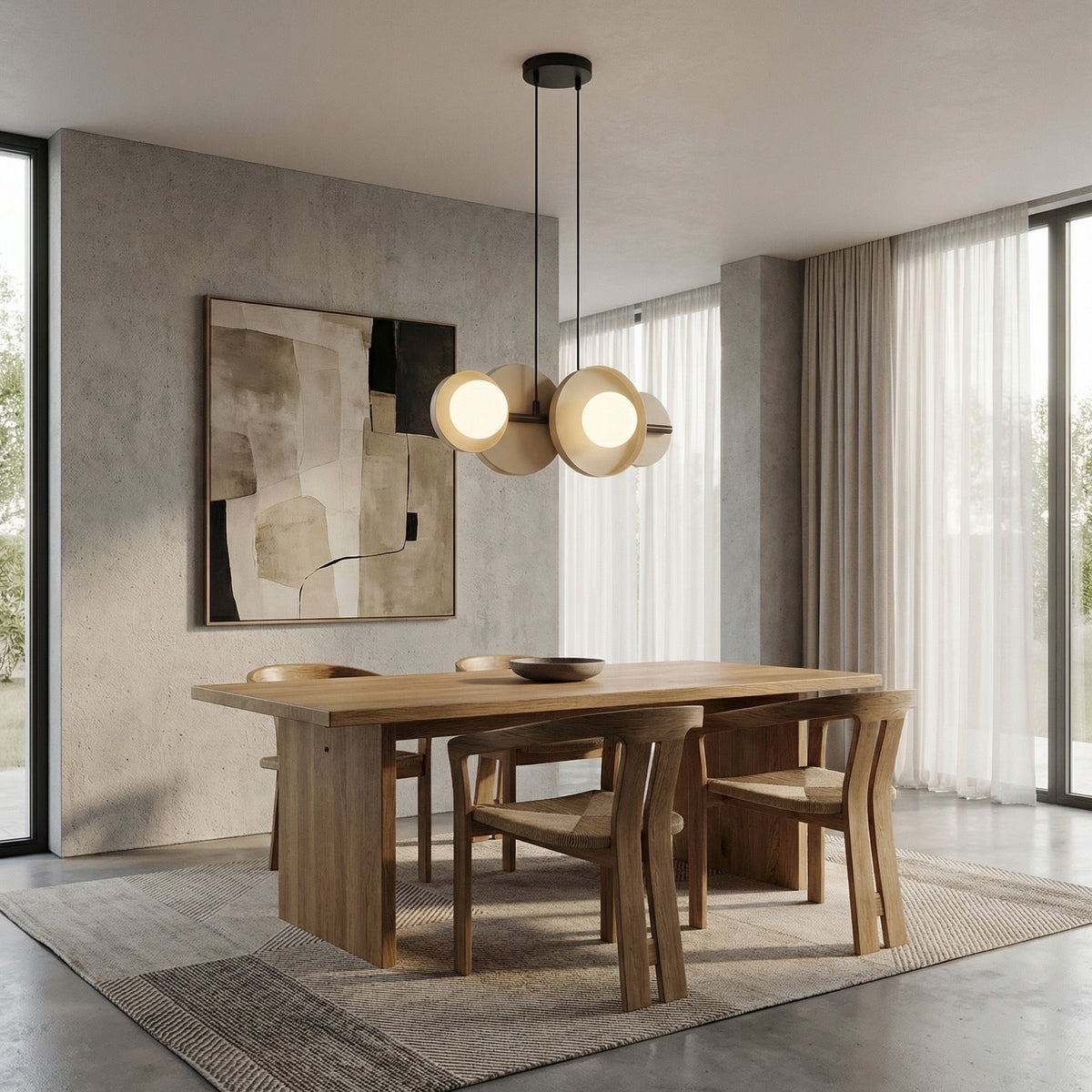 Závěsné svítidlo MODEL 4 – černé / moka, bílé sklo