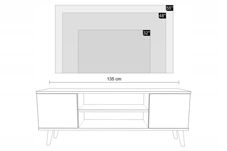 TV stolek FOCUS 135 cm – dub artisan / bílá
