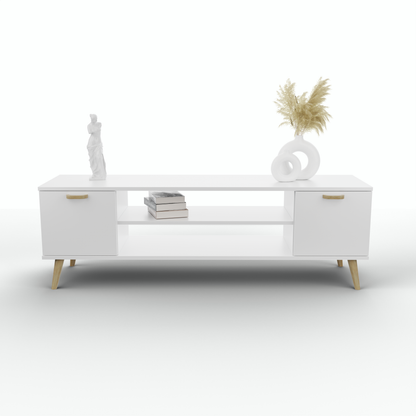 TV stolek FOCUS 155 cm – bílá, skandinávský styl