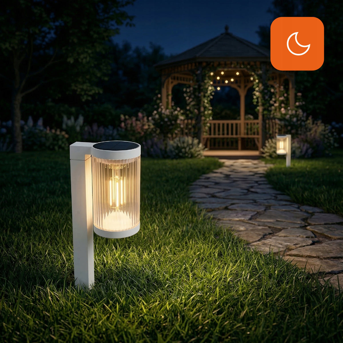 Sada 2 ks: lED solární zápichové svítidlo