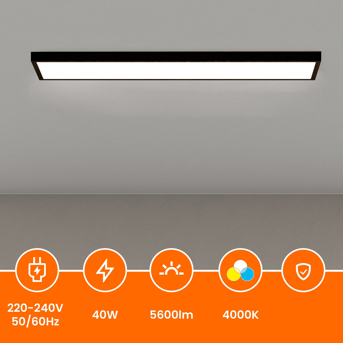 Přisazený LED panel 5600 lm, 30 × 120 cm
