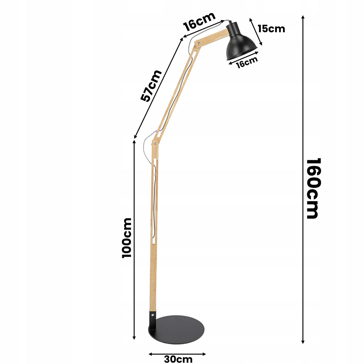 Stojací lampa E27, nastavitelná