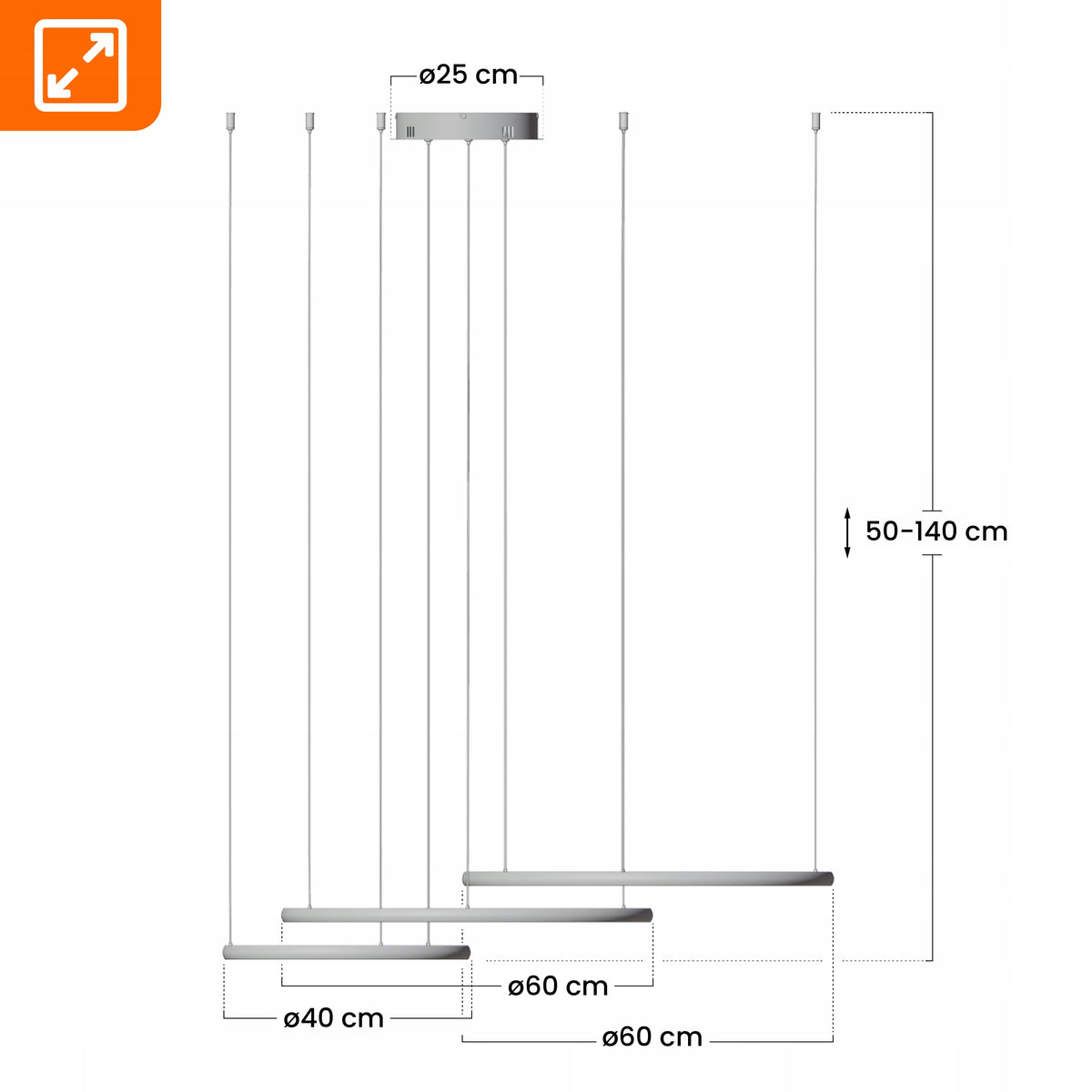 LED závěsné svítidlo 142 W