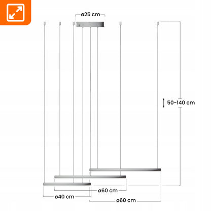 LED závěsné svítidlo 142 W