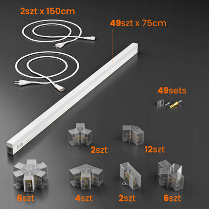 LED HEXAGON osvětlení do garáže 686 W, 482 × 279 cm