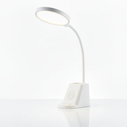 LED stolní lampa, s bezdrátovým nabíjením, s dotykovým ovládáním, nastavitelná, 3 režimy barvy světla, s organizérem