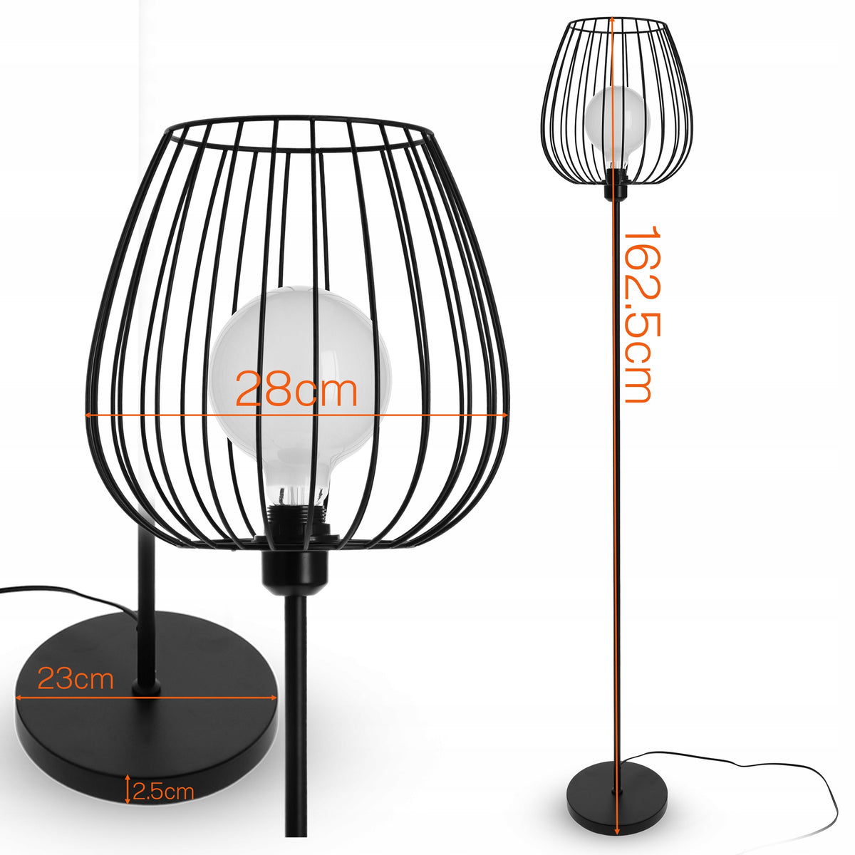 Stojací lampa E27 162 cm