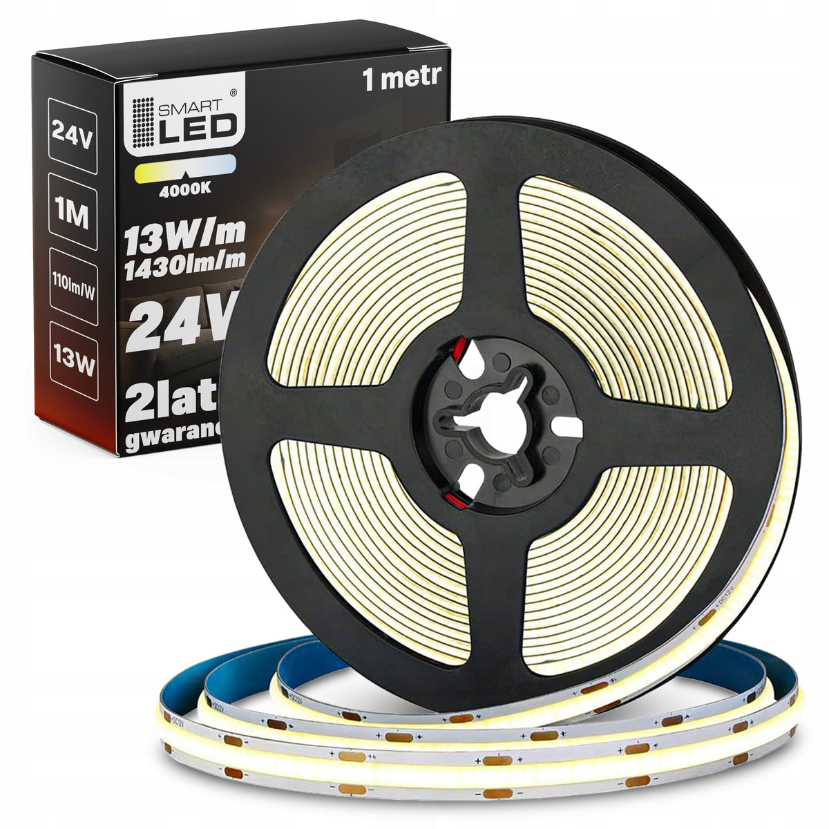 Bílý LED pásek 24 V, 13 W, 1430 lm, 1 m – neutrální bílá