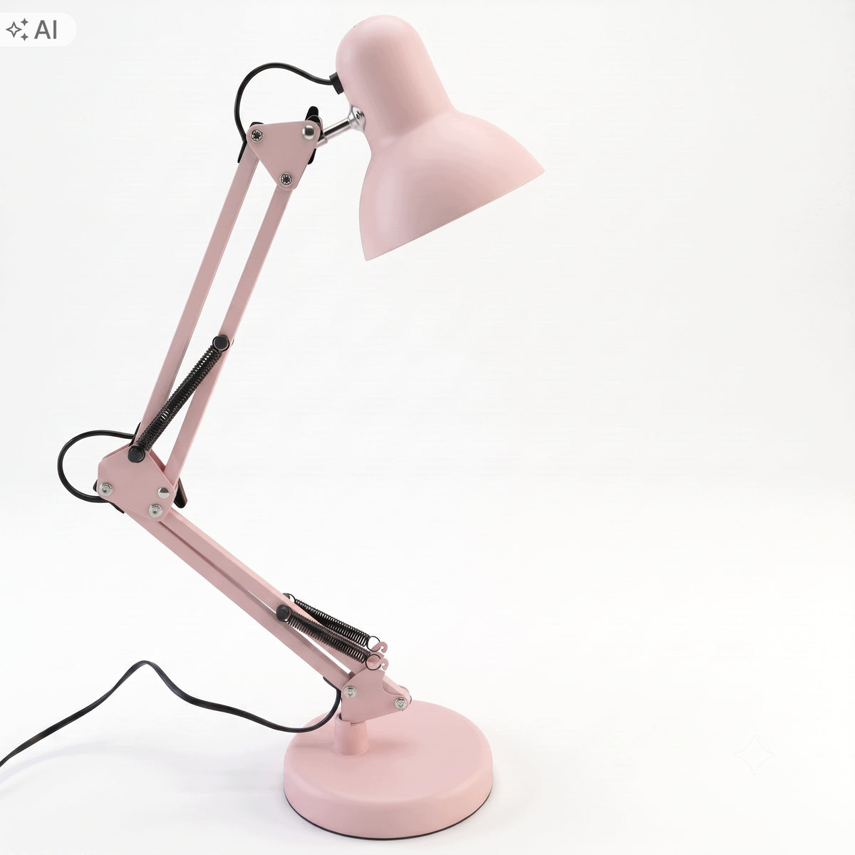 Růžová stolní lampa E27, nastavitelná, s klipsem