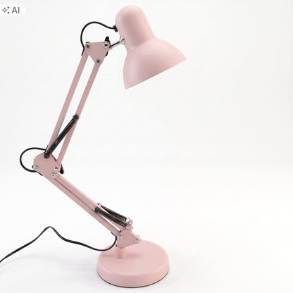 Růžová stolní lampa E27, nastavitelná, s klipsem