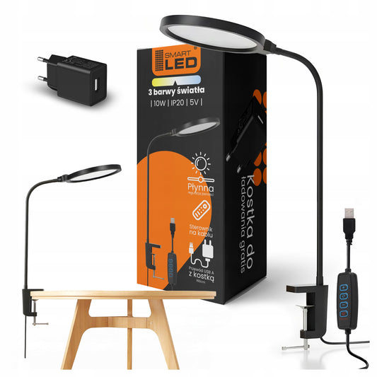LED stolní lampa 10 W, stmívatelná, 3 režimy barvy světla
