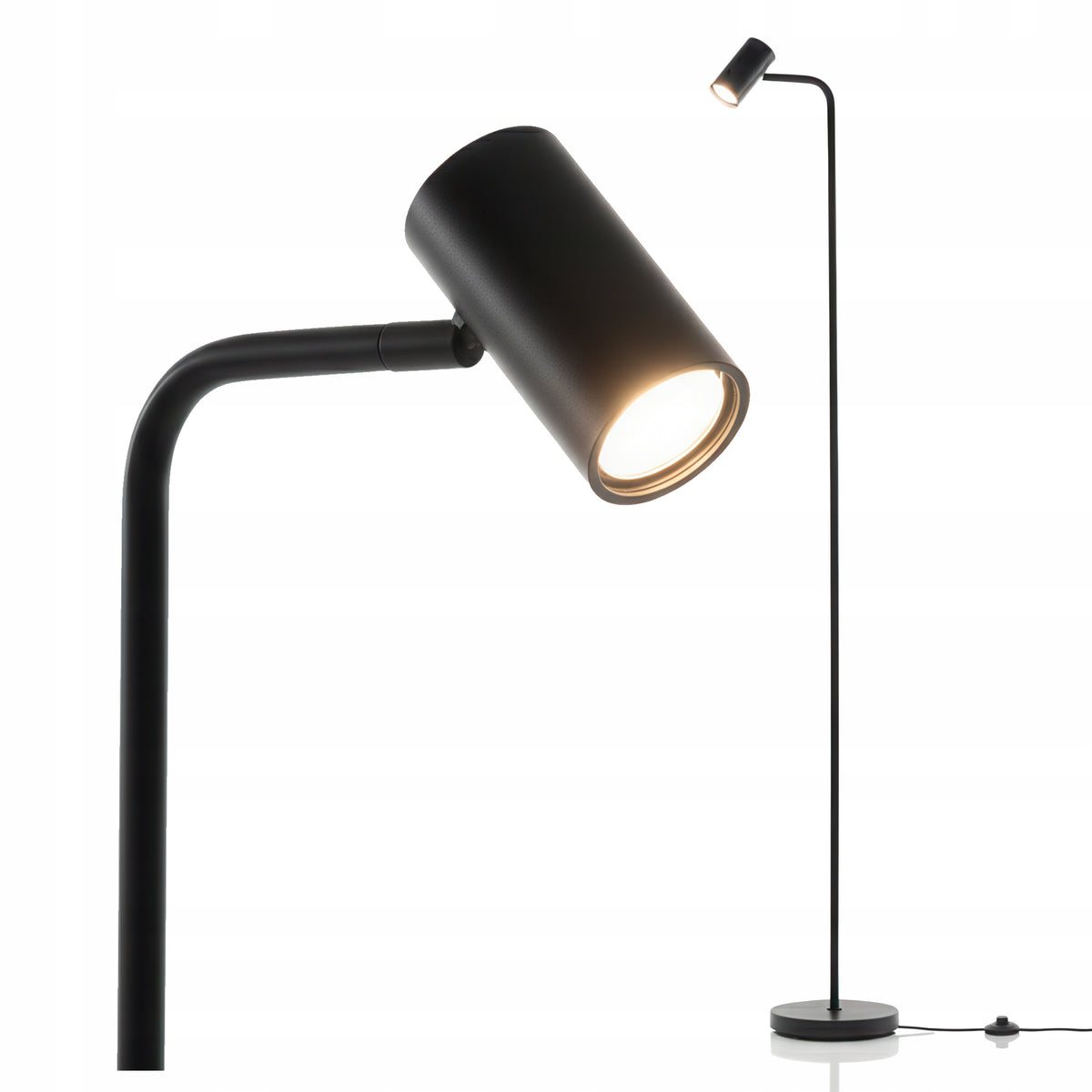 Černá stojací lampa GU10 160 cm