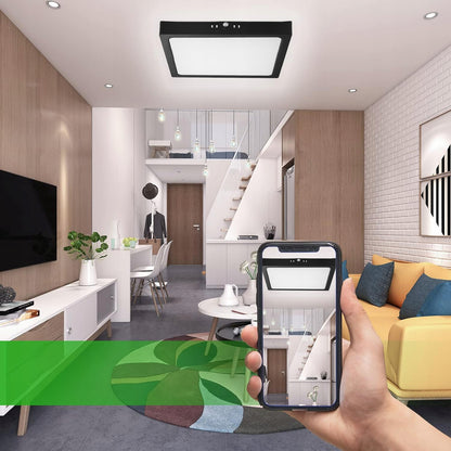 Černé čtvercové stropní LED svítidlo 18 W