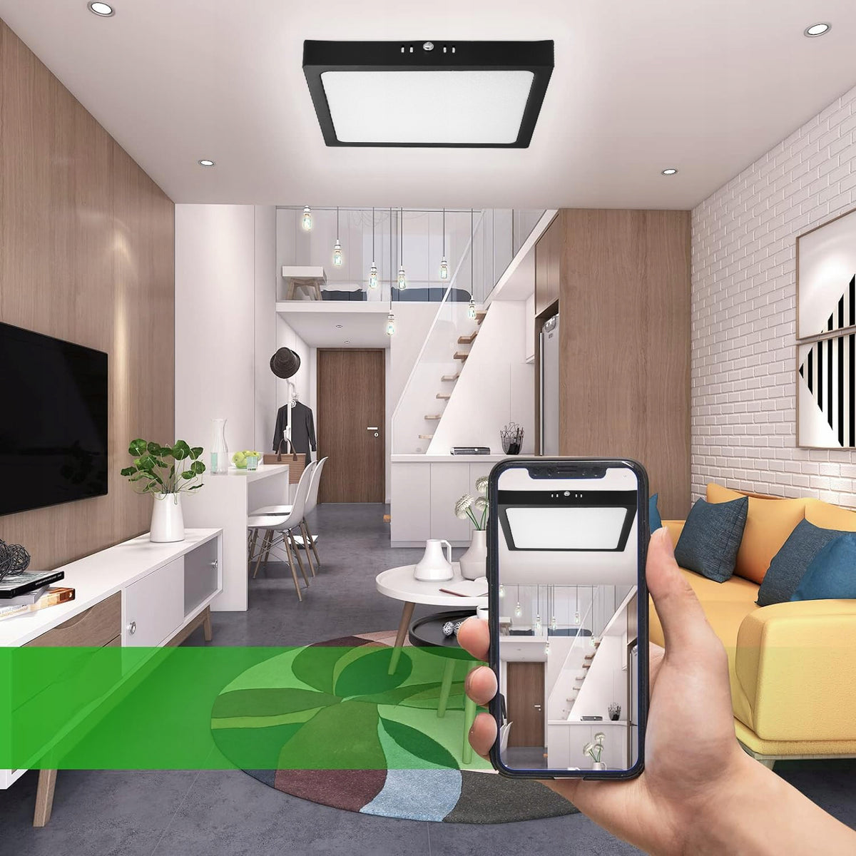 Černý přisazený LED panel 24 W